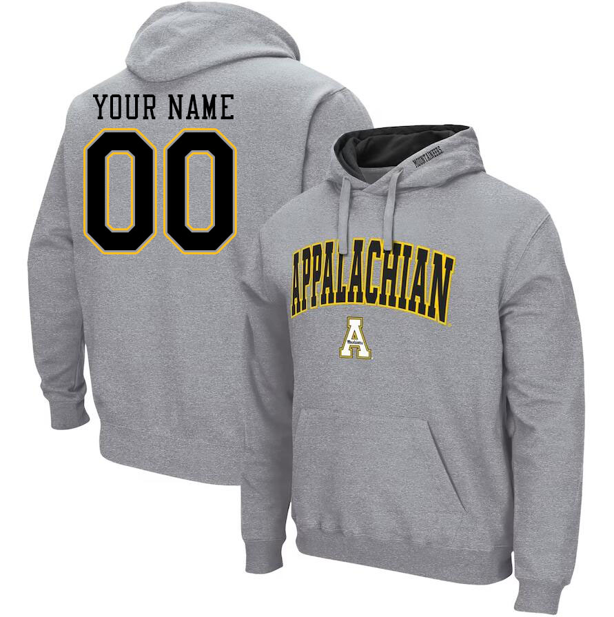 Custom Appalachian State Mountaineers Name And Number Hoodie-Gray - Click Image to Close